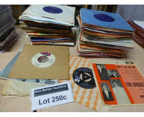Records : 139 original 1950's/60's 7" singles - nearly all in original sleeves, all in good/exc cond, incl R Stones, Jimmie &