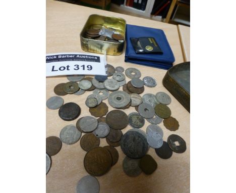 Coins : 2 small tins of various coins again a lot vintage/silver/odd roman etc.