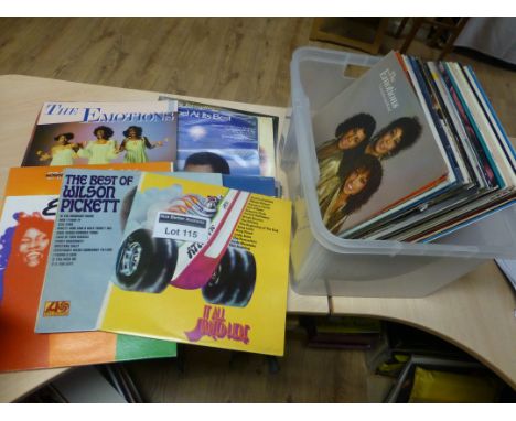 Records  : Soul - box of albums, all vg/exc cond, incl Atlantic issues, Wilson Pickett, Emotions, Kokomo, Martha etc, good lo