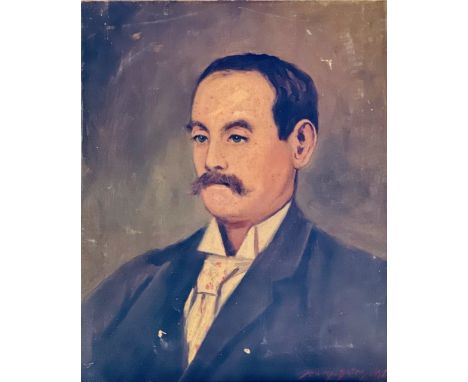 W M Lowdon 1882, portrait of a gentleman, bust length, in profile signed and dated 1882, oil on canvas. 61cm H x 51cm W unfra