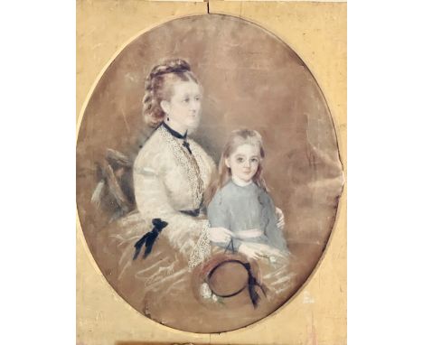 C Luntley portrait of a mother and her daughter, half length, signed and dated 1783, classical oval. 76cm x 63cm; and two oth