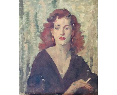 Attributed to Sir William Orpen (Irish Born British,1878-1931), oil on canvas portrait of a young lady. unframed 61cm H x 51c