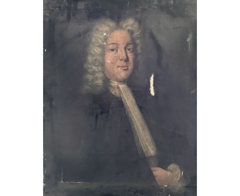 Circle of Michael Dahl (1659-1743), portrait of gentleman said to be Robert, First Walpole, half length, in a brown coat and 