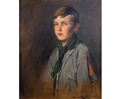 GERALD E. HARRISON (EARLY 20TH CENTURY)  'Didsy' Bolland, portrait of a boy in scout's uniform,  oil on canvas, signed and da