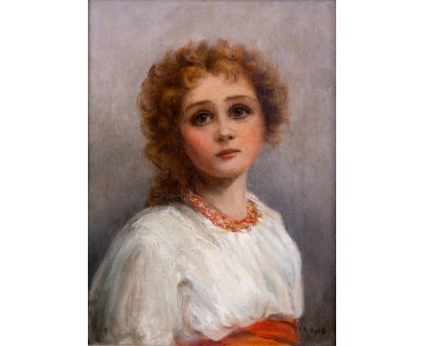 A.A. HARDI (LATE 19TH CENTURY)  'Marietta', portrait of a young lady,   oil on canvas, signed lower right, titled to stretche
