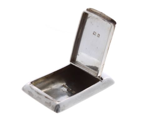 Edward VII silver snuff box, maker Joseph Gloster Ltd. Birmingham 1907, 2" x 1.25", 1.2oz t