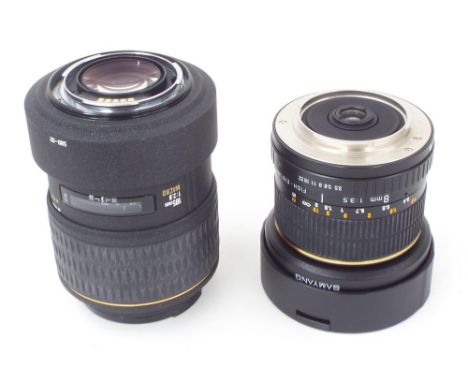 Samyang 8mm 1:3.5 fish eye lens; together with a Sigma 105mm 1:2.8 Macro lens (2)