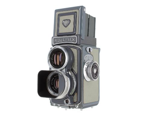 Rolleiflex Grey Baby, no. 2031442, with Xenar 1:3.5/60 lens no. 5547348 and lens hood