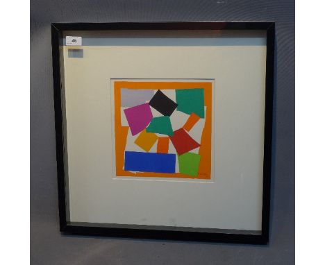 Henri Matisse, a lithograph after Matisse cut-out, 'L'Escargot' 1954, printed by Mourlot, mounted, glazed and framed, 25cm x 