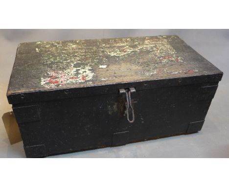 A vintage iron bound tool box