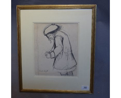 Carl Weight (1908-1997), study of a girl, pastel drawing, signed lower right, 29cm x 23cm.