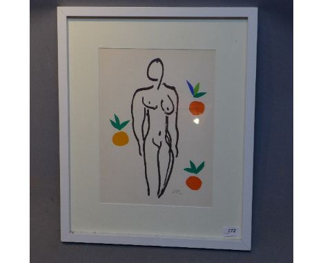 (After) Henri Matisse, nude, offset lithograph, 35cm x 25cm