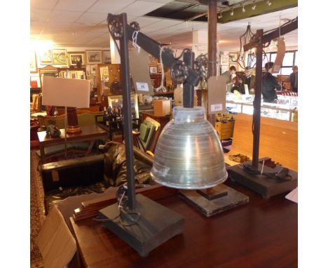 An industrial table lamp