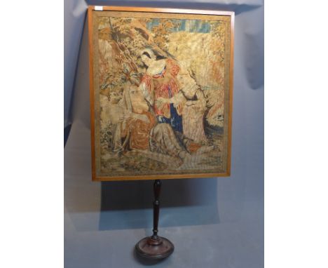 A Continental 19th Century Framed Pictorial Tapestry on stand H 92cm W 77.5cm