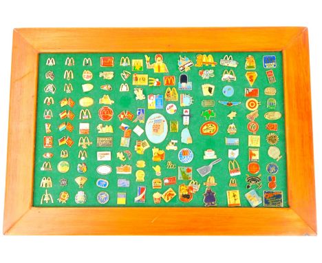 A group of McDonalds enamel pin badges, for Tokyo Japan, Founders Day, Seasons Greetings, AES McDonalds Fine Art, Call to Act