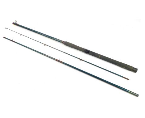 A Silstar ET Match 3802-300 10ft three piece fishing rod, with case. 
