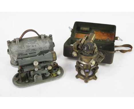 A military issue Theodolite Artillery Director Mk III, cased. together with a Cooke, Troughton &amp; Simms Ltd level in metal