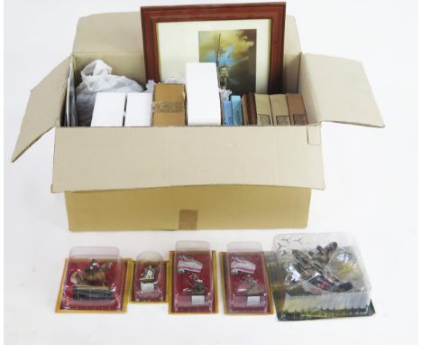 Militaria Collection including Atlas Edition Scale Model Planes, Bradford Exchange &amp; Wedgewood Collector Plates, Prints, 