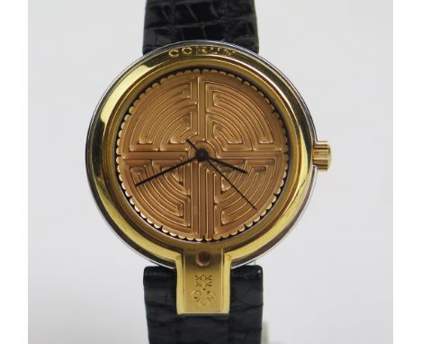 A CORUM Labyrinthos Steel and Gold Automatic Wristwatch by R. Ventrella, No.58, 34mm case, back no. 89.250.21 502312. Running