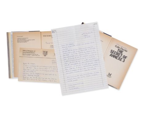 Dexter (Colin) The Riddle of the Third Mile, signed presentation inscription from the author on title, 1983; The Secret of An