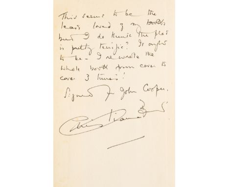 Brand (Christianna) Death of Jezebel, first edition, signed presentation inscription from the author "This seems to be the le