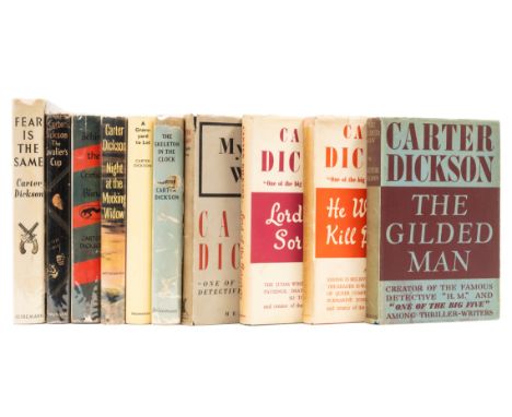 [Carr (John Dickson)], "Carter Dickson". The Gilded Man, 1942; He Wouldn't Kill Patience, some sunning to spine, jacket with 