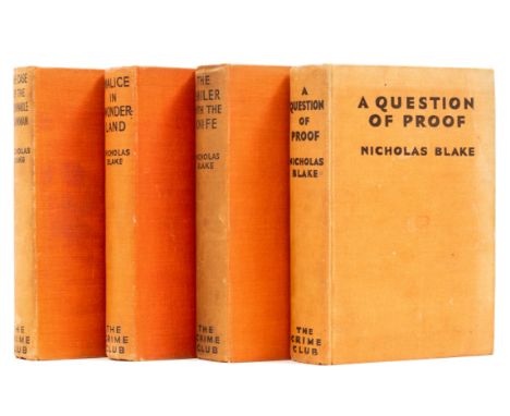 [Day-Lewis (Cecil)], "Nicholas Blake". A Question of Proof, browning to endpapers, light sunning to covers, light marking and