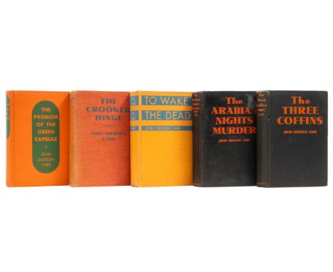 Carr (John Dickson) The Three Coffins, some edge-staining, chip to upper joint, 1935; The Arabian Nights Murder, ink ownershi