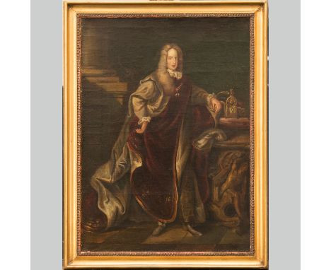 Johann Gottfried Auerbach (1697-1753) - Follower. Portrait of Franz Stephan von Lothringen (1704-1765). With the German emper