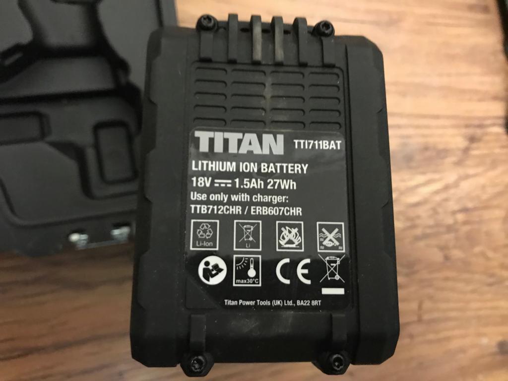 Titan 18V Combi Drill Battery Charger Carrying Case Lithium Ion Battery