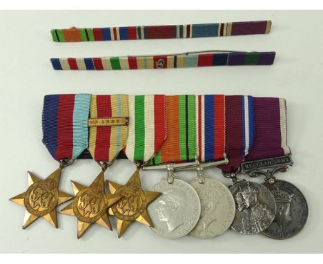 A group of World War II medals awarded to G R Bird, Life Guards, comprising 1939-45 Star, Africa Star with 8th Army clasp, It