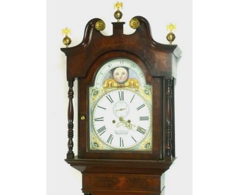 A William IV mahogany and crossbanded longcase clock, by W B Cornforth, Macclesfield, eight day movement striking on a bell, 