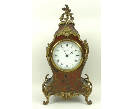 A French boulle work balloon mantel clock for Butt & Co Ltd Chester, late 19th century, enamel dial bearing Roman numerals, 1