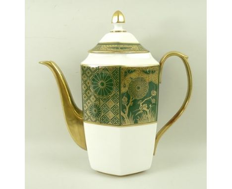 A Caverswall porcelain part coffee service decorated in the Imperial pattern, comprising coffee pot, cream jug, sucrier, and 