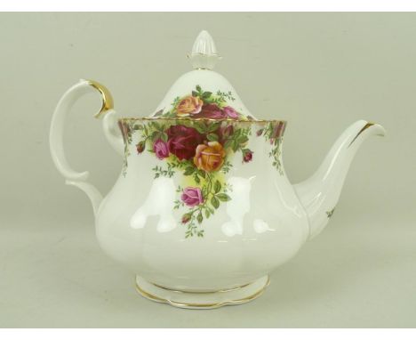 A Royal Albert porcelain part dinner and tea service, decorated in the Old Country Roses pattern, comprising six dinner plate