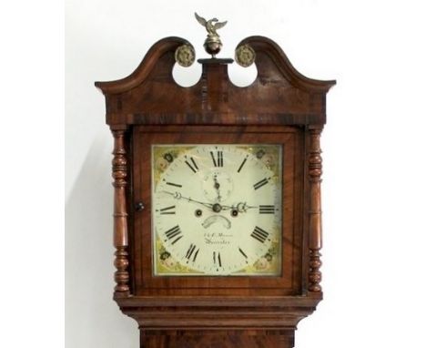 A 19th century oak, figured mahogany and crossbanded longcase clock, by J & E Mason, Worcester, eight day movement striking o