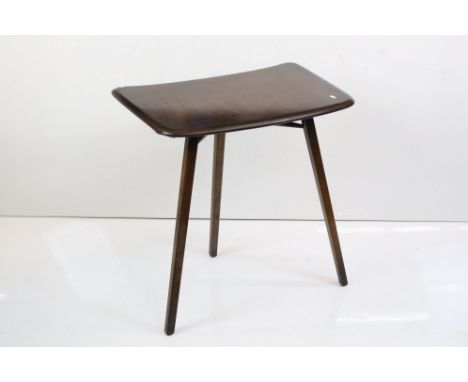 Mid century Retro Ercol Dark Elm Table Extension raised on three square legs with blue Ercol label, 69cm wide x 50cm deep x 7