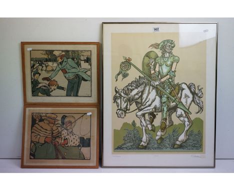Schachner, Signed Limited Edition Print of Don Quixote, no. 52/175, image measures 66cm x 51cm, framed and glazed together wi