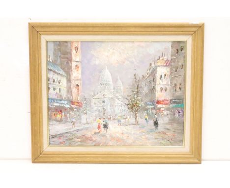 20th century, a framed oil painting Impressionist view of Montmartre, Paris, signed K Neil, 43 x 56cm 