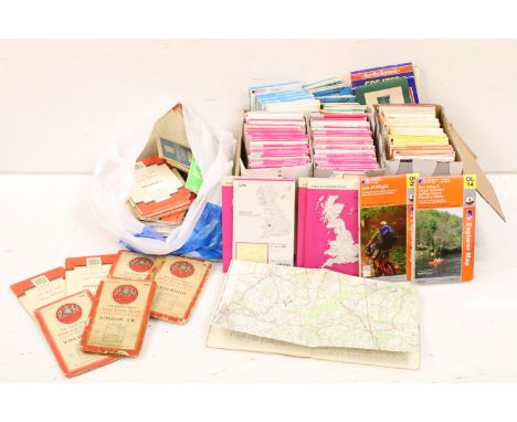 A large collection of mainly paper folding ordnance survey maps to include some early examples. 