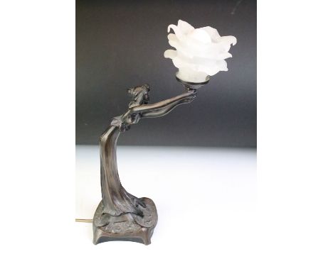 A contemporary Art Nouveau style table lamp 