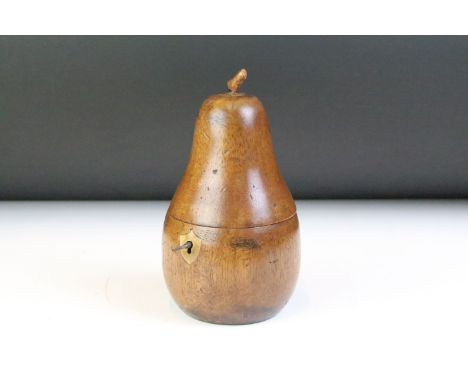 Georgian style pear shaped tea caddy, approx 19cm tall 