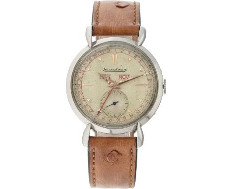 Jaeger-LeCoultre Triple Date Cal. 484/A - Men's watch - approx. 1944.&nbsp;Case: steel - strap: leather - manual winding - co
