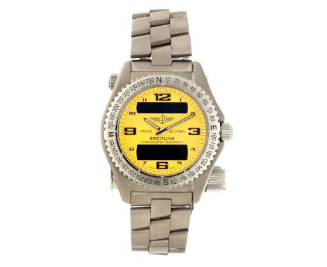 Breitling Emergency e76321 - Men's watch. Case: titanium - bracelet: titanium - quartz - last service: 04-04-2024 - box, docu