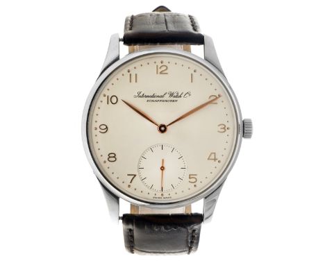 IWC Portuguese 'Jubilee' Cal. 9828 - Men's watch . Case: steel - strap: leather - manual winding - condition: good, movement 