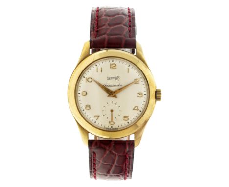 No Reserve - Eberhard &amp; Co Chronomètre (18K.) 147668 - Men's watch. Case: yellow gold (18K.) - strap: leather - manual wi