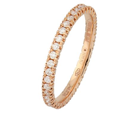 18K Rose gold alliance ring set with approx. 0.36 ct. diamonds. Set with 38 brilliant-cut diamonds totalling approx. 0.36 ct 