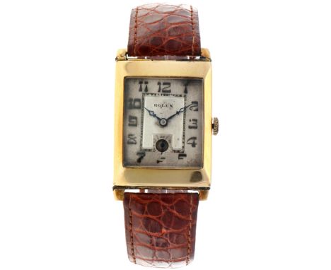 No Reserve - Rolex Vintage '7 World Records' 18K - Men's watch - 1930-1950. Case: yellow gold (18K.) - strap: leather - manua