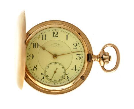 J. Assmann Glashutte Savonette 14K. Rose gold - Men's pocket watch. Case: rose gold (14K) - manual - box, certificate - condi