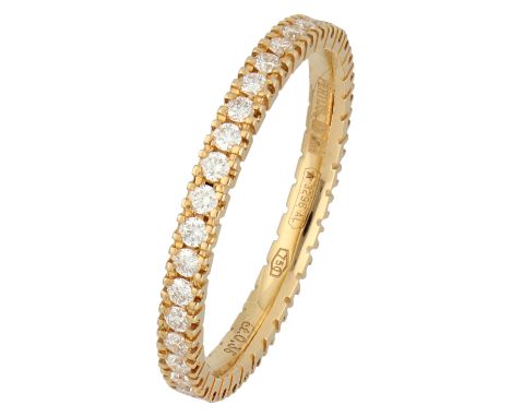 Fabio 18K yellow gold alliance ring set with approx. 0.35 ct. diamond. Set with 37 brilliant cut diamonds of approx. 0.35 ct.